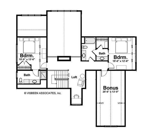 Craftsman Floor Plan - Upper Floor Plan #928-230