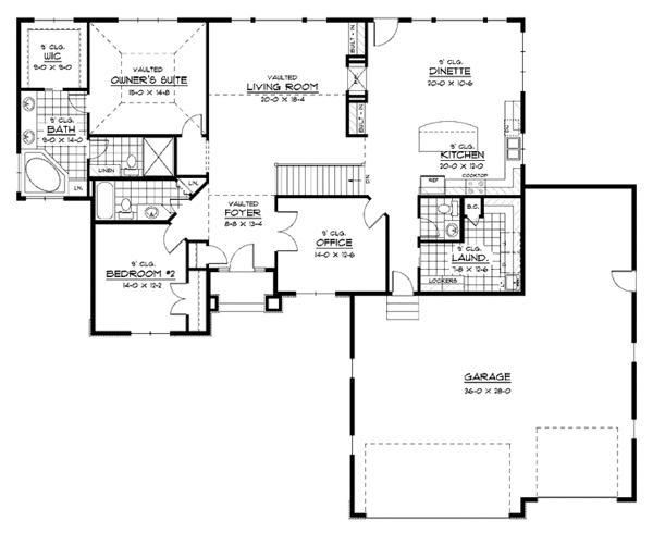 Home Plan - European Floor Plan - Main Floor Plan #51-612