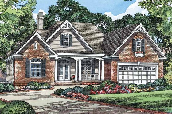 Exterior - Front Elevation 3 for Country House Plan #929-542 - 3 bed, 2 bath