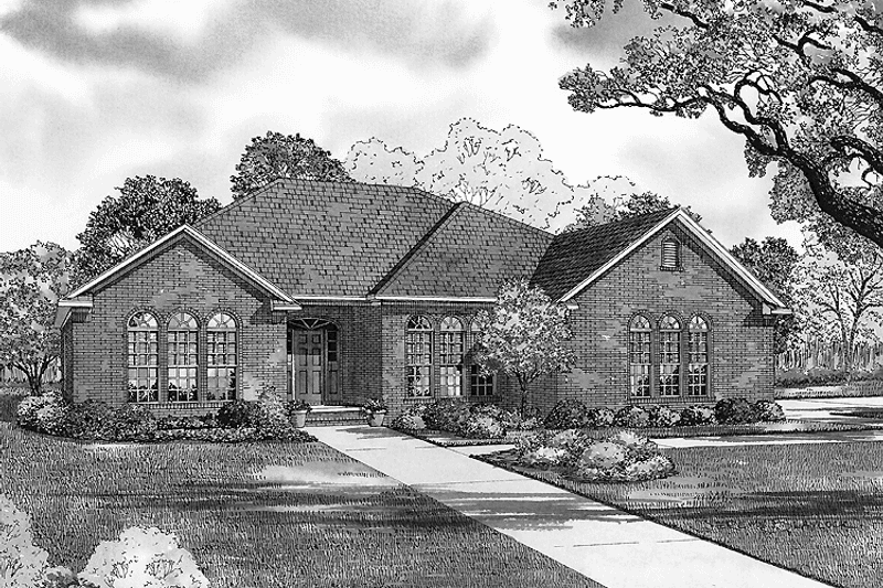 House Design - Exterior - Front Elevation 3 for Traditional House Plan #17-2805 - 4 bed, 2 bath
