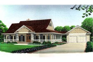 House Blueprint - Country Exterior - Front Elevation Plan #410-108