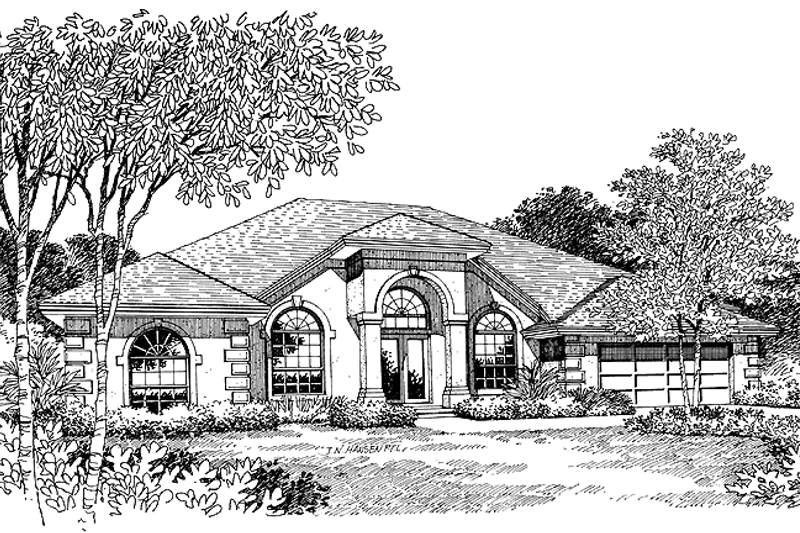 Home Plan - Mediterranean Exterior - Front Elevation Plan #417-554
