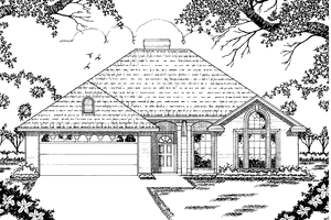 House Plan Design - Exterior - Front Elevation for Ranch House Plan #42-567 - 3 bed, 2 bath