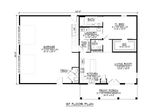 Country Style House Plan - 3 Beds 2.5 Baths 2212 Sq/Ft Plan #1064-269 ...