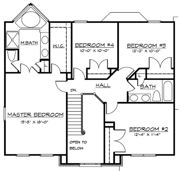 Home Plan - Colonial Floor Plan - Upper Floor Plan #320-902