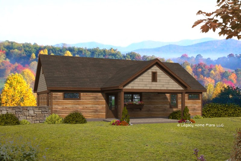 Architectural House Design - Exterior - Rear Elevation for Country House Plan #932-383 - 3 bed, 3 bath
