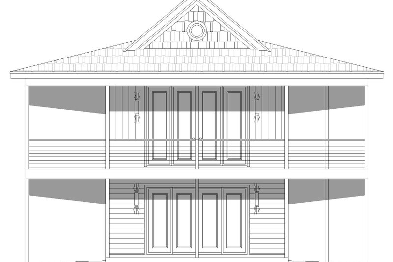 Home Plan - Exterior - Front Elevation 4 for Beach House Plan #932-721 - 1 bed, 2 bath
