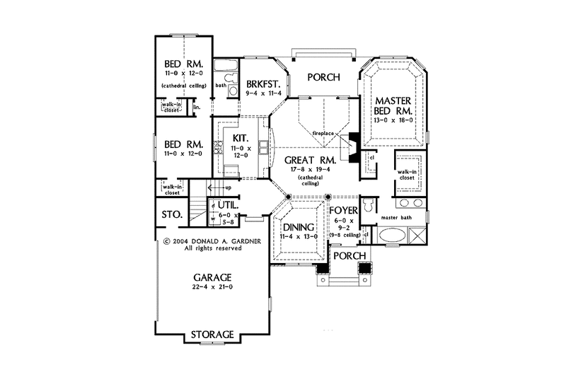Home Plan - Floor Plan - Main Floor for European House Plan #929-883 - 3 bed, 2 bath