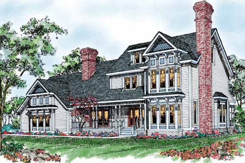 House Blueprint - Victorian Exterior - Front Elevation Plan #72-892