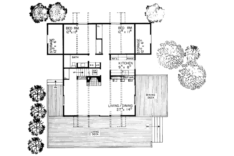 Dream House Plan - Floor Plan - Main Floor for Contemporary House Plan #72-532 - 4 bed, 2 bath