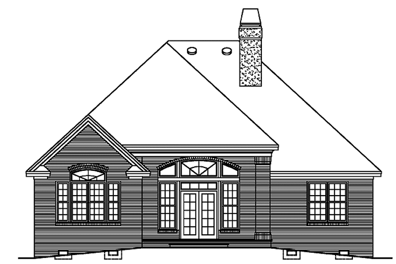 Dream House Plan - Exterior - Rear Elevation 1 for Ranch House Plan #929-635 - 3 bed, 2 bath