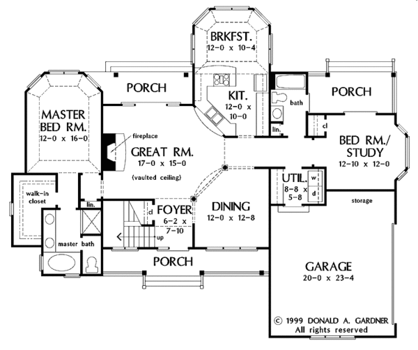 Dream House Plan - Craftsman Floor Plan - Main Floor Plan #929-504