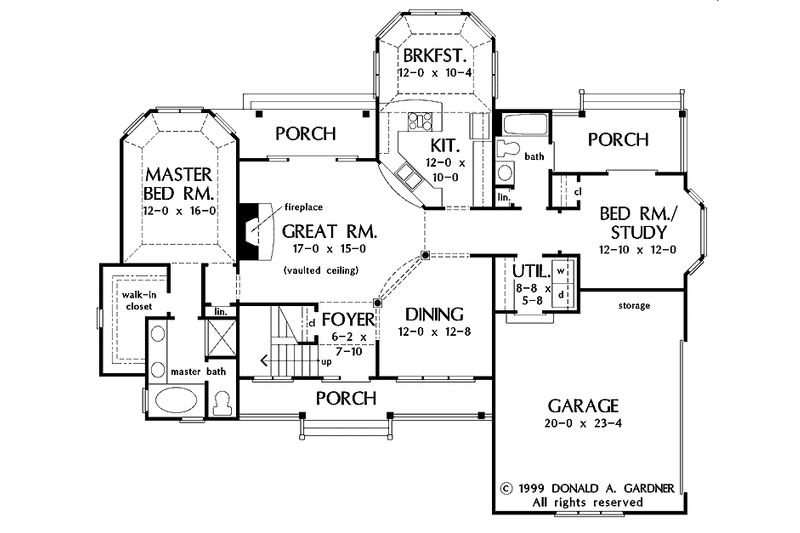 Home Plan - Floor Plan - Main Floor for Craftsman House Plan #929-504 - 4 bed, 3 bath