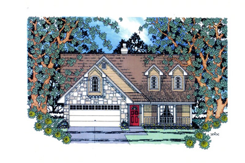 Home Plan - Country Exterior - Front Elevation Plan #42-367