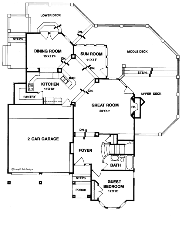 Architectural House Design - Traditional Floor Plan - Main Floor Plan #952-2