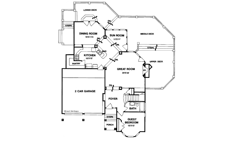 Home Plan - Floor Plan - Main Floor for Traditional House Plan #952-2 - 3 bed, 3 bath