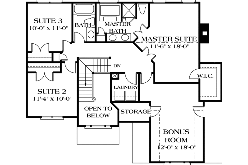 Architectural House Design - Floor Plan - Upper Floor House Plan #453-68 - 3 bed, 2.5 bath