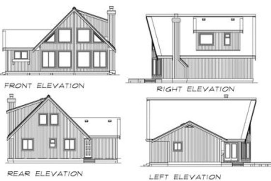 Exterior - Rear Elevation House Plan #47-323 - 3 bed, 2 bath