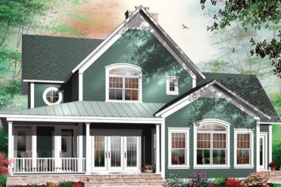 Exterior - Rear Elevation for Country House Plan #23-420 - 4 bed, 3.5 bath