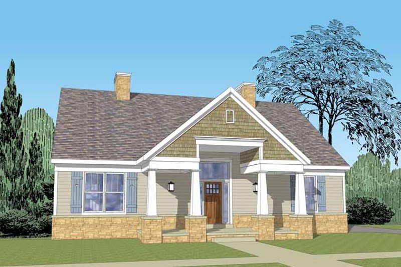 Dream House Plan - Craftsman Exterior - Front Elevation Plan #1029-61