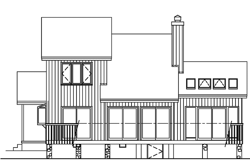 Home Plan - Exterior - Rear Elevation for Contemporary House Plan #929-70 - 3 bed, 2.5 bath
