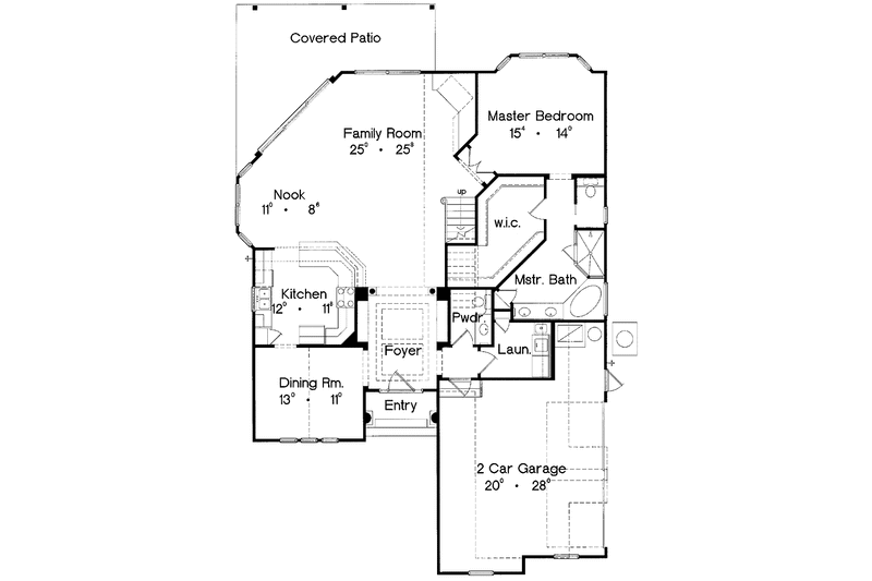 Home Plan - Floor Plan - Main Floor for Country House Plan #417-784 - 3 bed, 2 bath