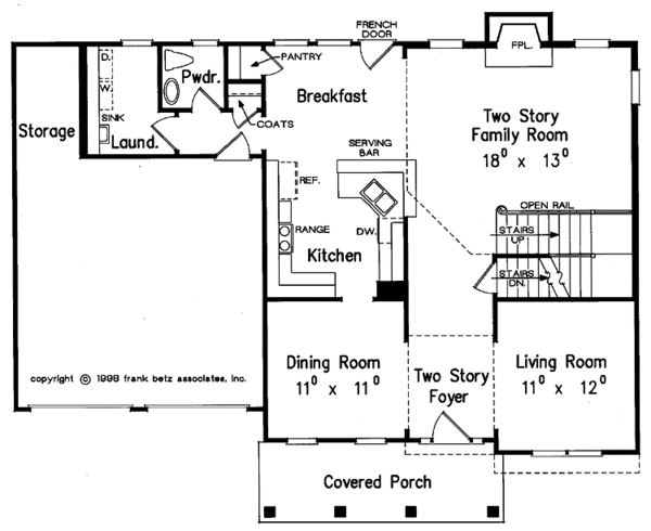 House Plan Design - Colonial Floor Plan - Main Floor Plan #927-662