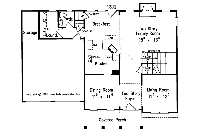 Home Plan - Floor Plan - Main Floor for Colonial House Plan #927-662 - 4 bed, 2.5 bath