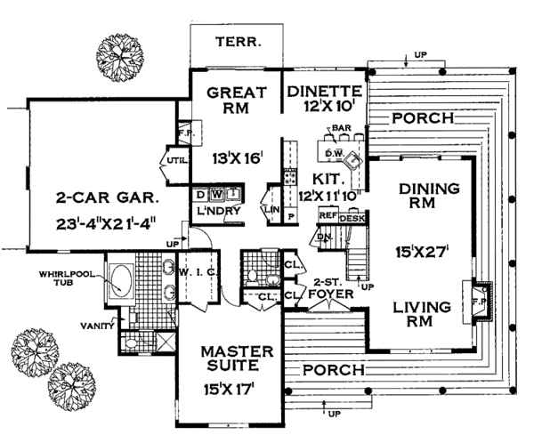 Home Plan - Country Floor Plan - Main Floor Plan #3-255