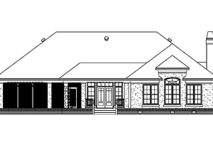 Exterior - Rear Elevation for Mediterranean House Plan #929-298 - 4 bed, 3 bath