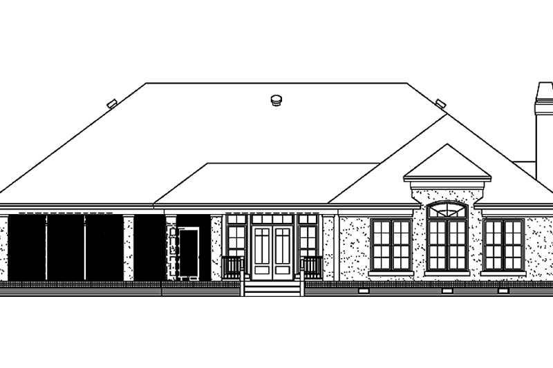 Home Plan - Exterior - Rear Elevation for Mediterranean House Plan #929-298 - 4 bed, 3 bath