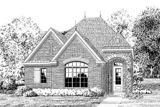 Exterior - Front Elevation for European House Plan #424-135 - 3 bed, 2 bath
