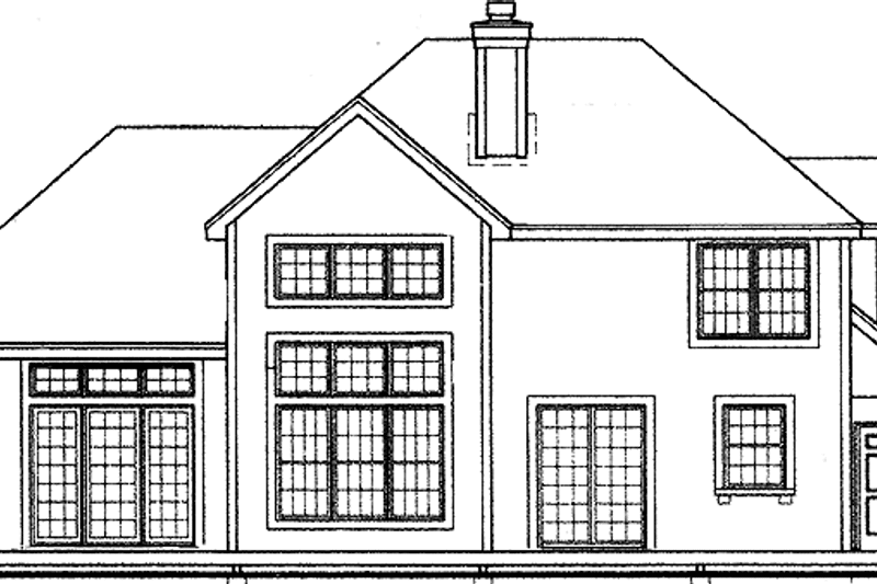 Architectural House Design - Exterior - Rear Elevation for European House Plan #320-523 - 3 bed, 2.5 bath