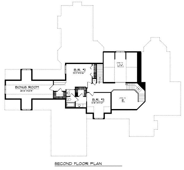 Architectural House Design - European Floor Plan - Upper Floor Plan #70-549