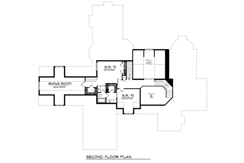 Dream House Plan - Floor Plan - Upper Floor for European House Plan #70-549 - 3 bed, 3.5 bath