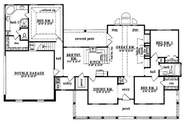 Dream House Plan - Ranch Floor Plan - Main Floor Plan #42-538