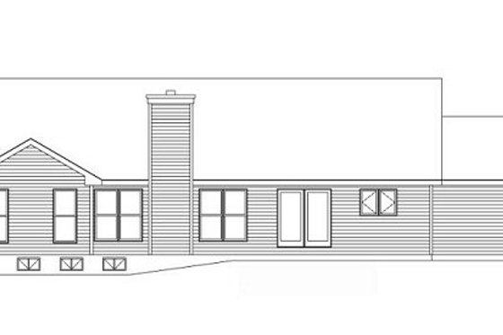Exterior - Rear Elevation for Ranch House Plan #22-526 - 3 bed, 2 bath