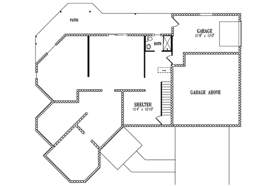 Floor Plan - Lower Floor for European House Plan #1-924 - 4 bed, 5 bath