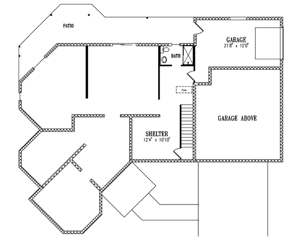 House Blueprint - European Floor Plan - Lower Floor Plan #1-924