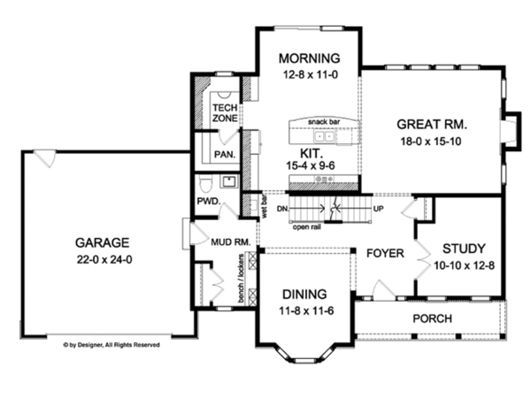 Dream House Plan - Colonial Floor Plan - Main Floor Plan #1010-62