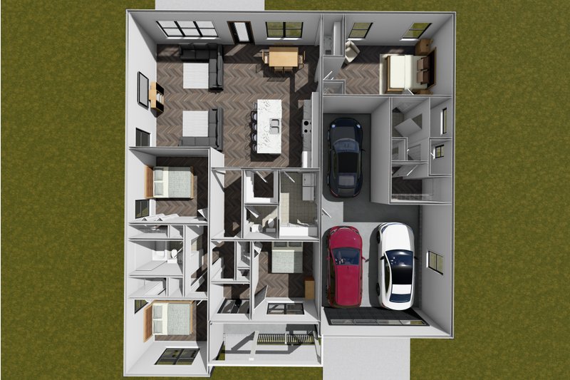 Home Plan - Floor Plan - Main Floor 1 for Cottage House Plan #513-2363 - 4 bed, 2.5 bath