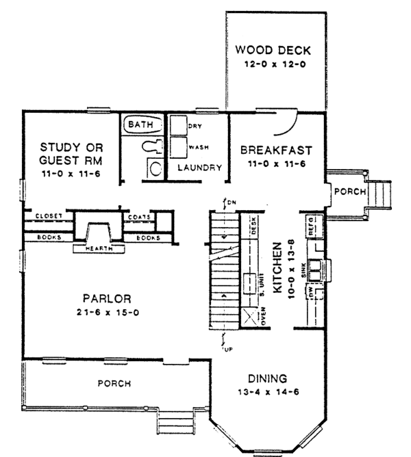 Dream House Plan - Victorian Floor Plan - Main Floor Plan #10-286