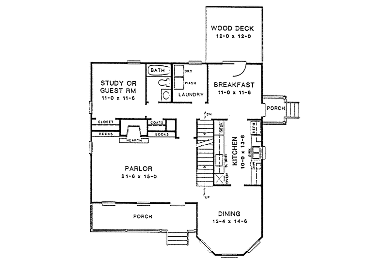 House Plan Design - Floor Plan - Main Floor for Victorian House Plan #10-286 - 4 bed, 3 bath