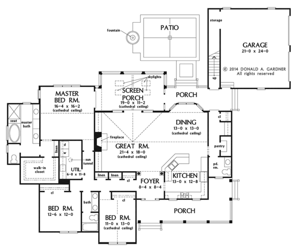 Country Floor Plan - Main Floor Plan #929-976