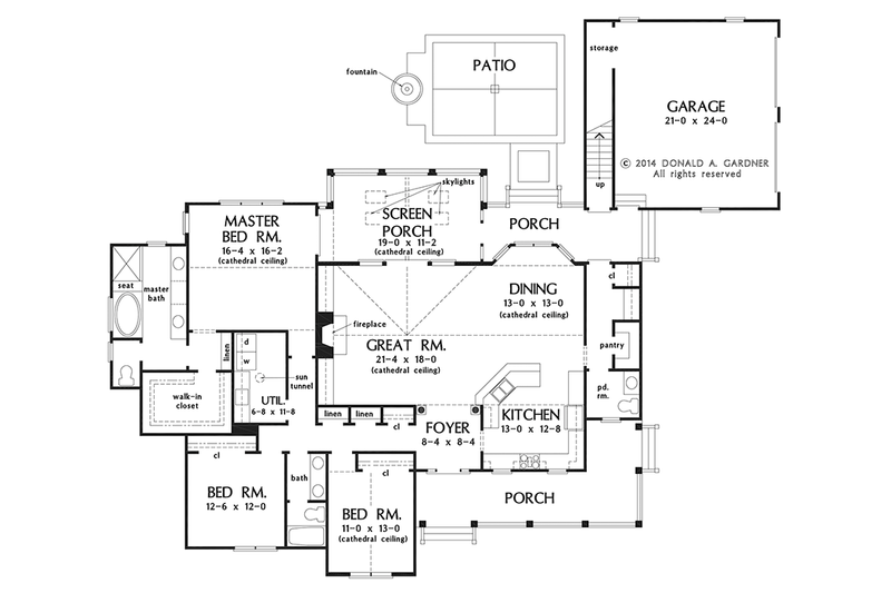 Architectural House Design - Floor Plan - Main Floor for Country House Plan #929-976 - 3 bed, 2.5 bath