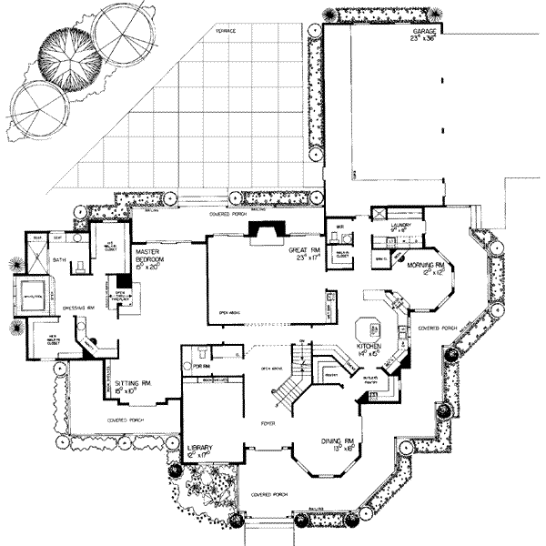 Architectural House Design - Victorian Floor Plan - Main Floor Plan #72-196
