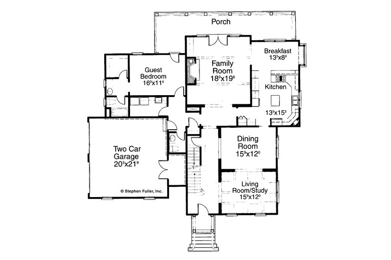 Home Plan - Floor Plan - Main Floor for Classical House Plan #429-210 - 4 bed, 3.5 bath