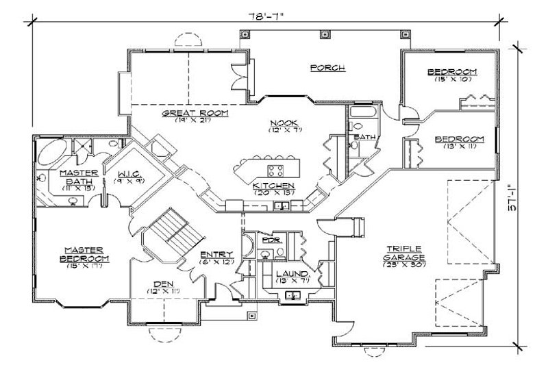 Architectural House Design - Floor Plan - Main Floor for European House Plan #5-312 - 5 bed, 3.5 bath