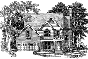 Colonial Exterior - Front Elevation Plan #927-827