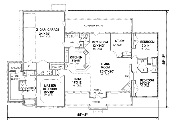 Traditional Floor Plan - Main Floor Plan #65-509